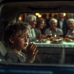 My eight-year-old son came home, hugged me and whispered: “They were eating at the restaurant while