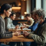 In a crowded coffee shop, everyone turned away from a homeless man who only needed a phone call. One ordinary woman chose to help without hesitation, proving that true kindness is measured not by what we have, but by what we’re willing to give.